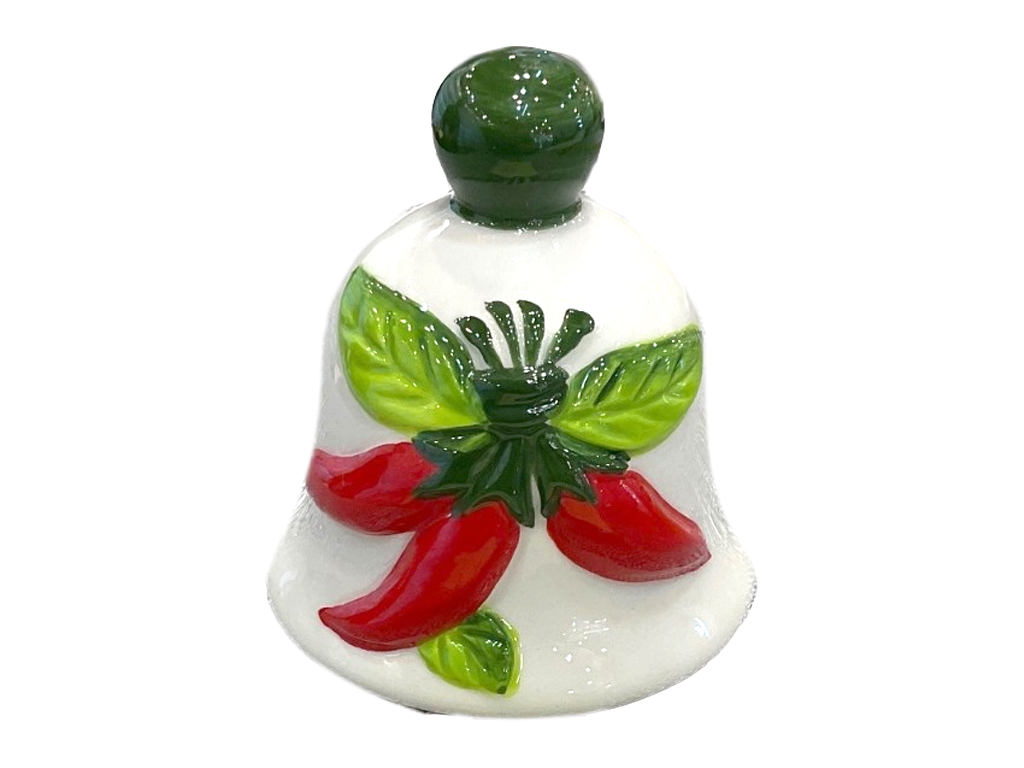 CAMPANELLA IN CERAMICA CON PEPERONI A RILIEVO