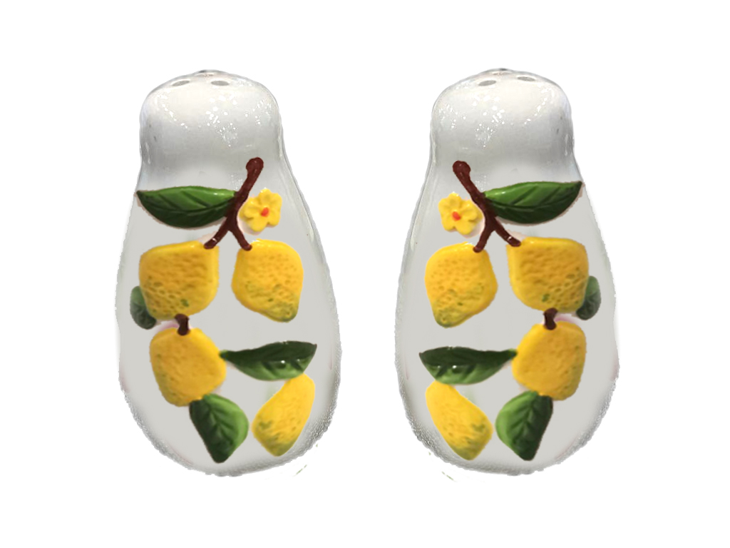 SET SALE E PEPE CERAMICA CON LIMONI A RILIEVO