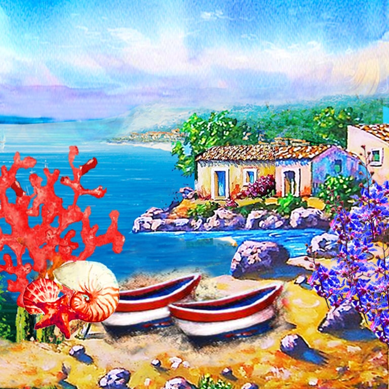 MAGNETE IN MELAMINE CON VISTA BARCHE QUADRATO