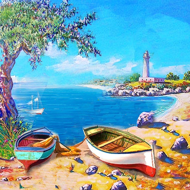 MAGNETE IN MELAMINE CON VISTA FARO QUADRATO