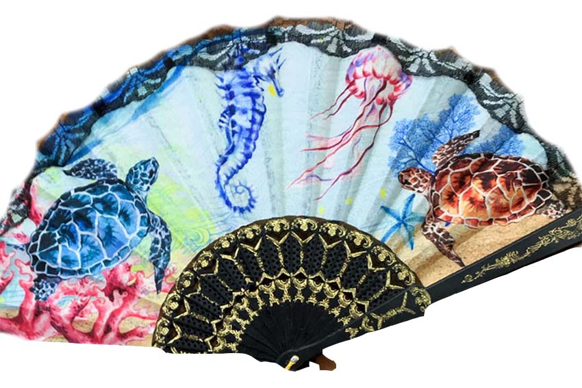 VENTAGLIO PLASTICA ARCOBALENO 23CM