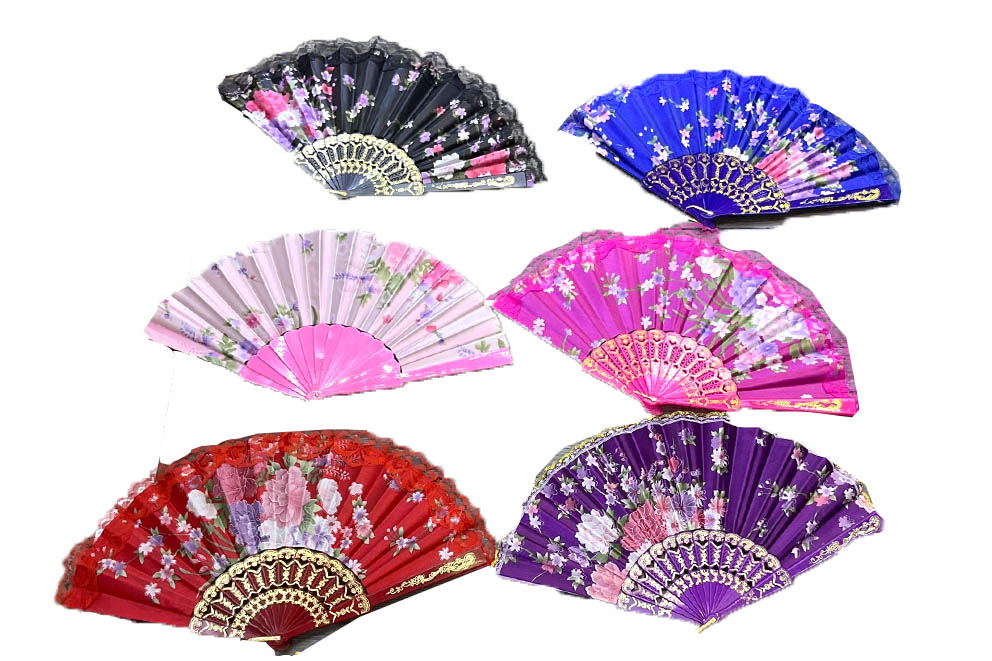 VENTAGLIO PLASTICA FIORI 6 COL ASS 23CM