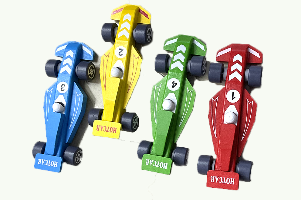 MACCHINETTA DA CORSA LEGNO 4 COL ASS