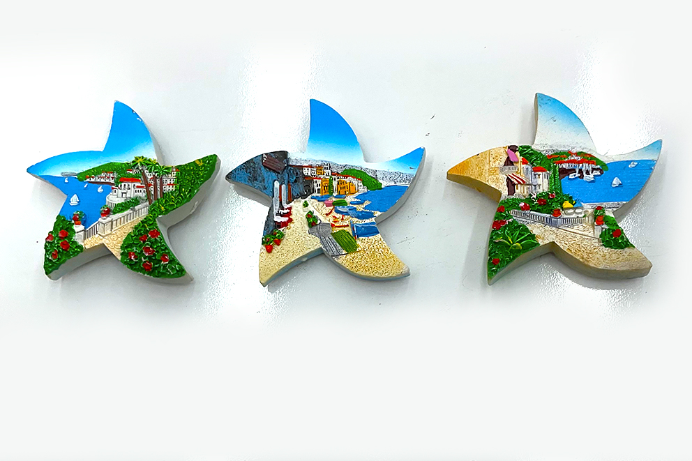 MAGNETE RESINA STELLA CON VEDUTA 7*7CM 3 MOD ASS