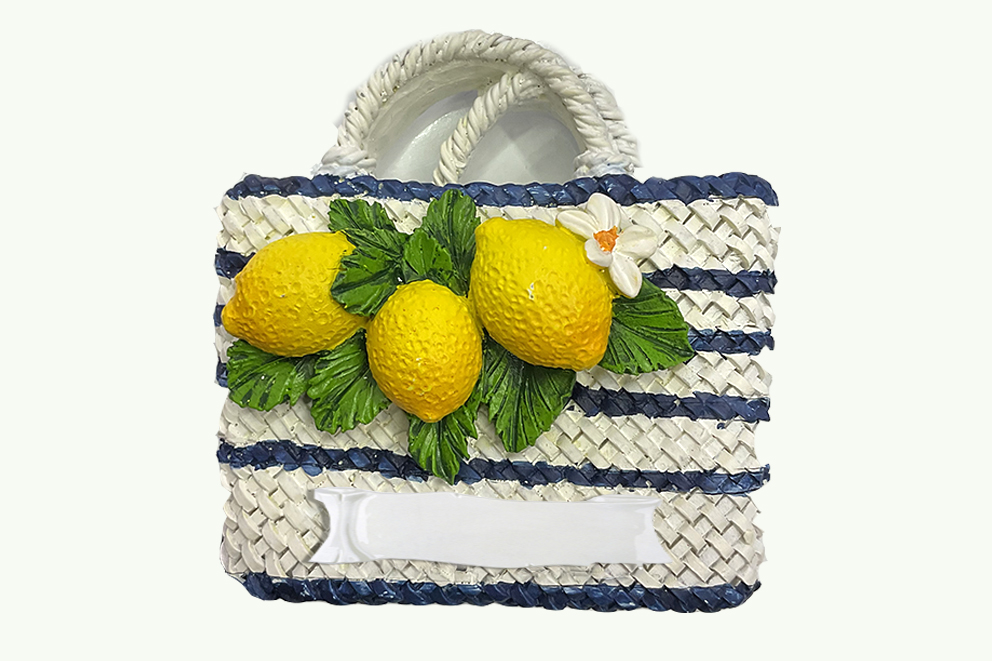 MAGNETE RESINA BORSETTA CON LIMONI