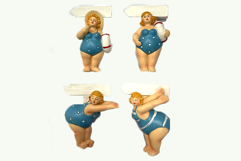 MAGNETE RESINA DONNA 4 MOD ASS 7.5*5 CM