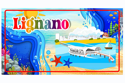 MAGNETE TARGA METALLO 10*5 CM LIGNANO TERRAZZA