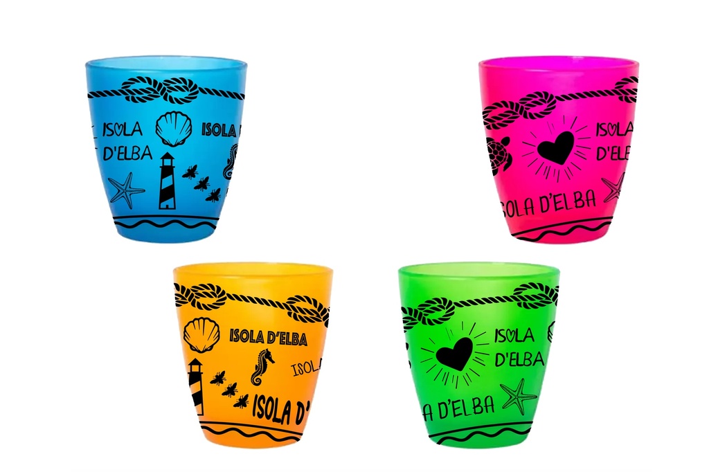 BICCHIERINO VETRO 1OZ FROSTED ISOLA D'ELBA