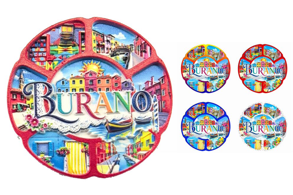 MAGNETE RESINA MULTIVEDUTA 4 COL ASS BURANO