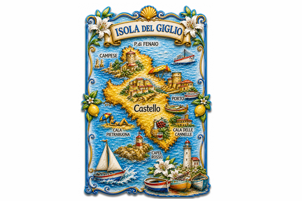 MAGNETE RESINA 3D RILIEVO ISOLA DEL GIGLIO
