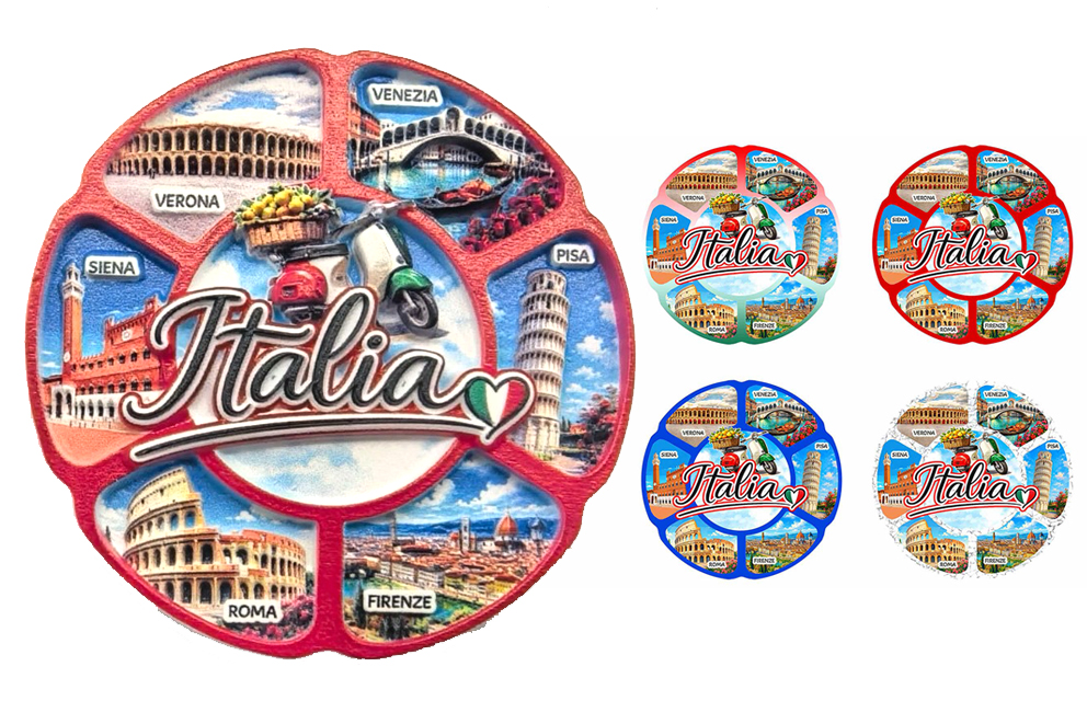 MAGNETE RESINA MULTIVEDUTA 4 COL ASS ITALIA