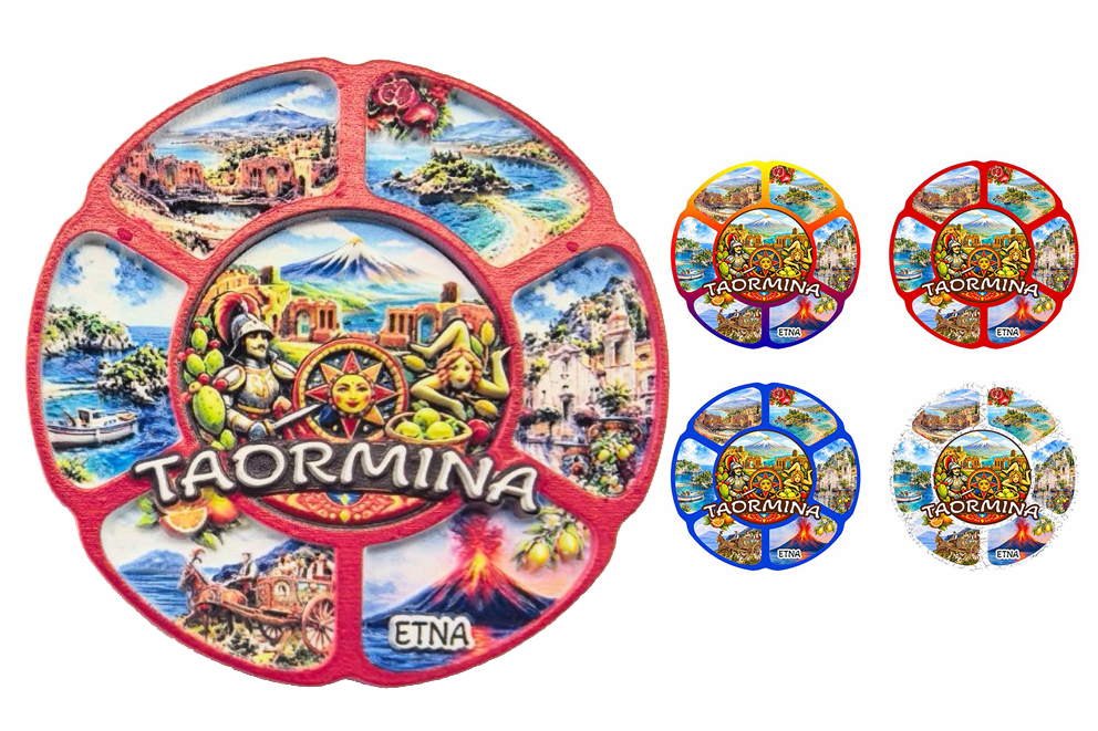 MAGNETE RESINA MULTIVEDUTA 4 COL ASS TAORMINA