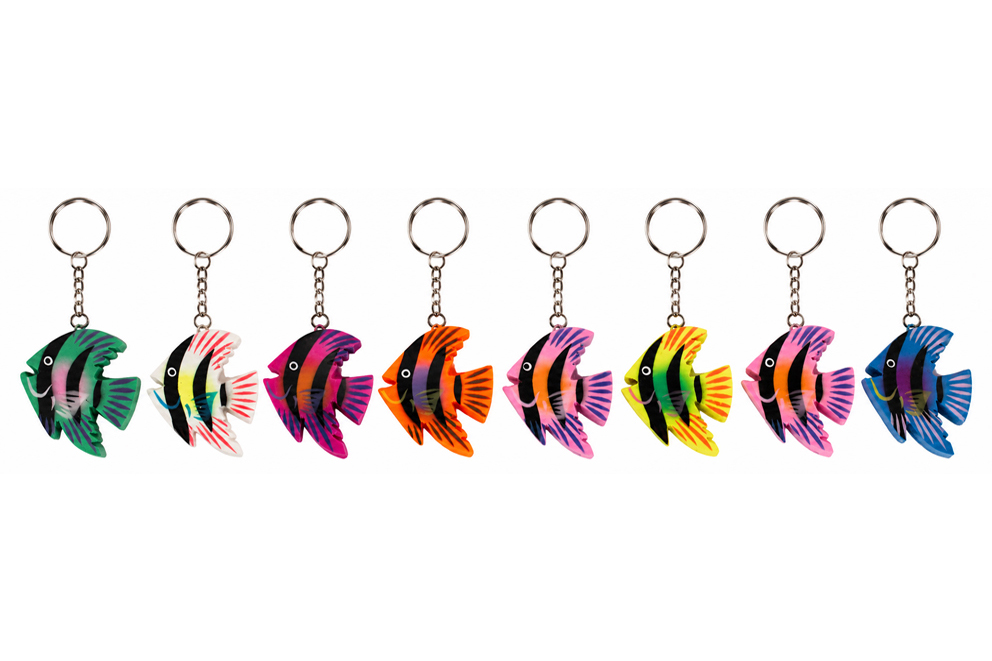PORTACHIAVI LEGNO PESCE MULTICOLOR