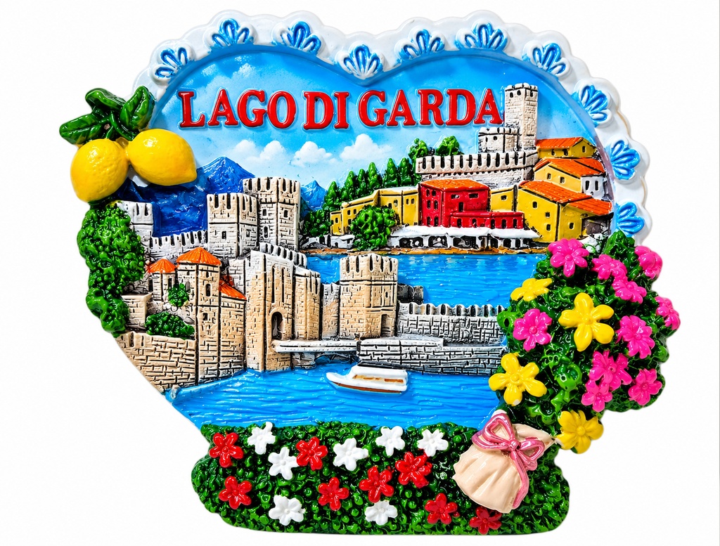 MAGNETE RESINA CUORE LAGO DI GARDA