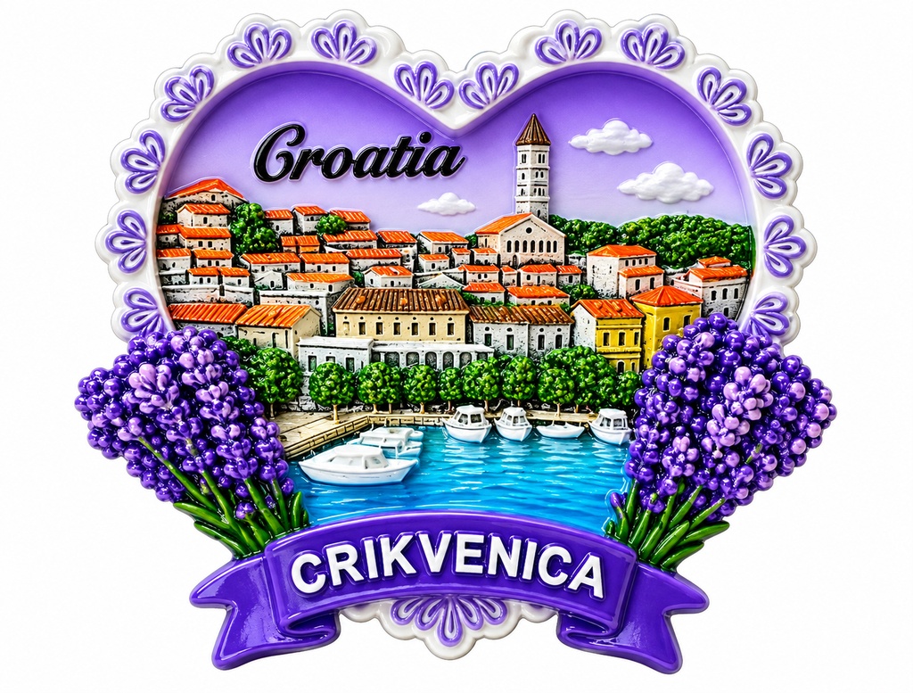 MAGNETE RESINA CUORE LAVANDA CRIKVENICA