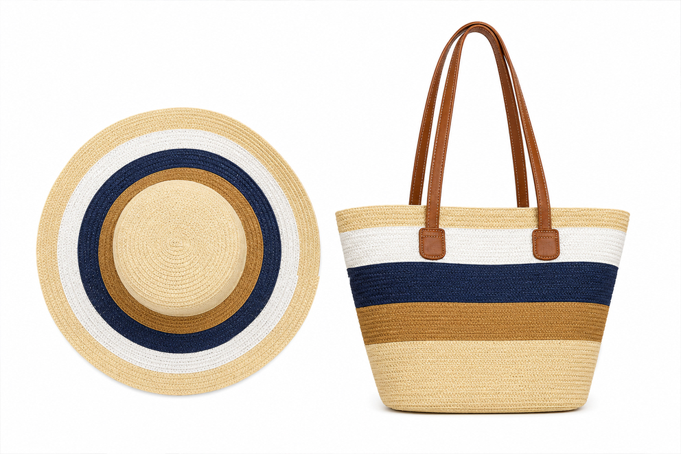 SET CAPPELLO+BORSA PAGLIA