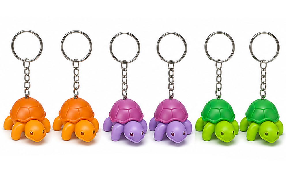 PORTACHIAVE PLASTICA TARTARUGA CM 5.8 CON LUCE E SUONO