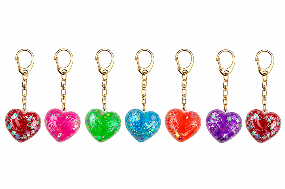 PORTACHIAVE PLASTICA CUORE CM 3.3 6 COL ASS