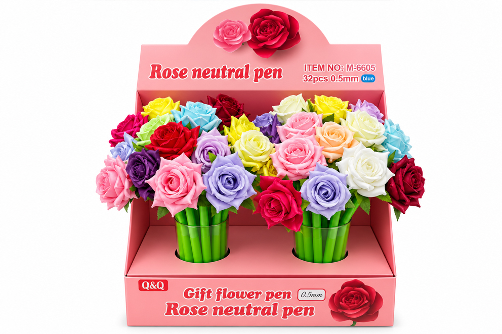 PENNA PLASTICA FIORE ROSA