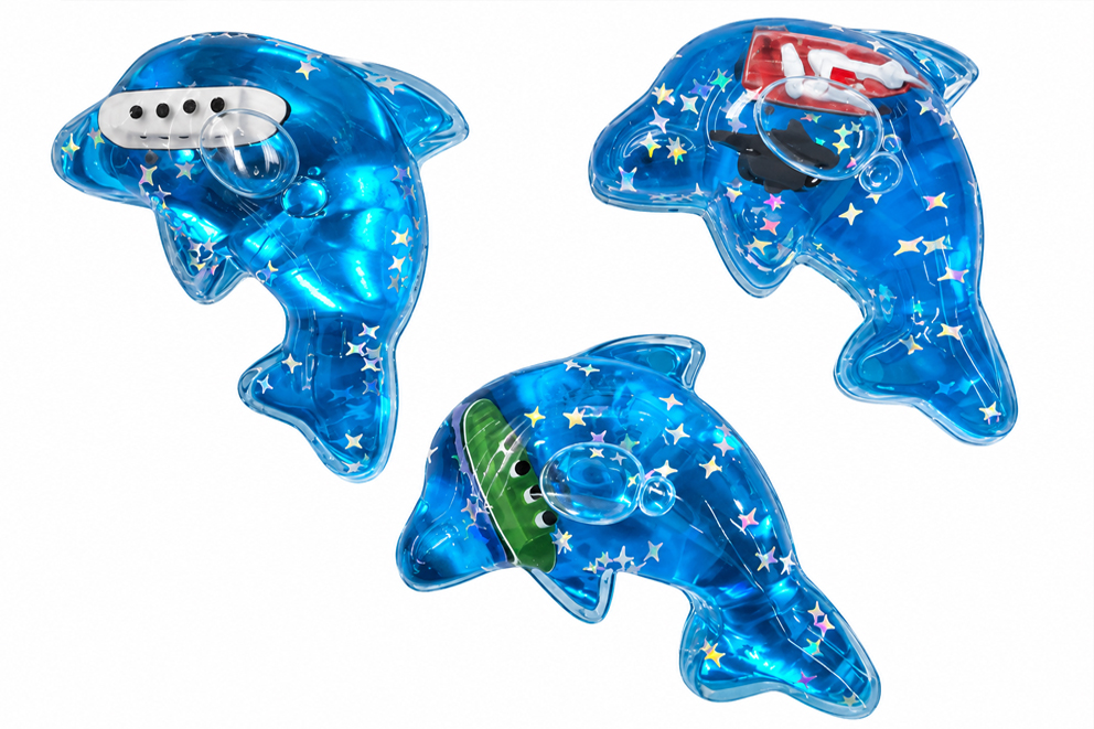 MAGNETE DELFINO ACRILICO CON ACQUA CM 4.6*7 6 MOD ASS
