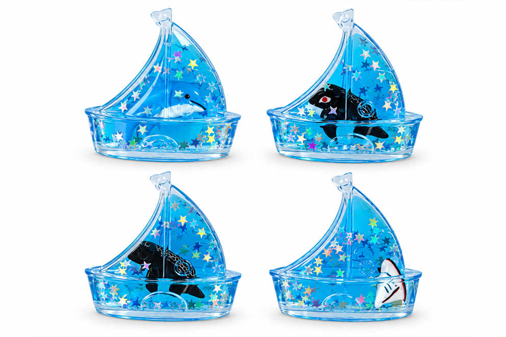 MAGNETE BARCA ACRILICO CON ACQUA CM 6.3*5.5 6 MOD ASS