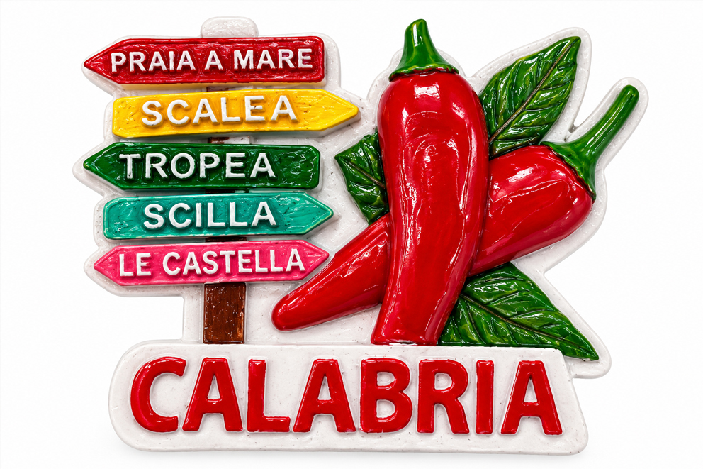MAGNETE RESINA CARTELLI PEPERONCINO CALABRIA 5*6.5 CM