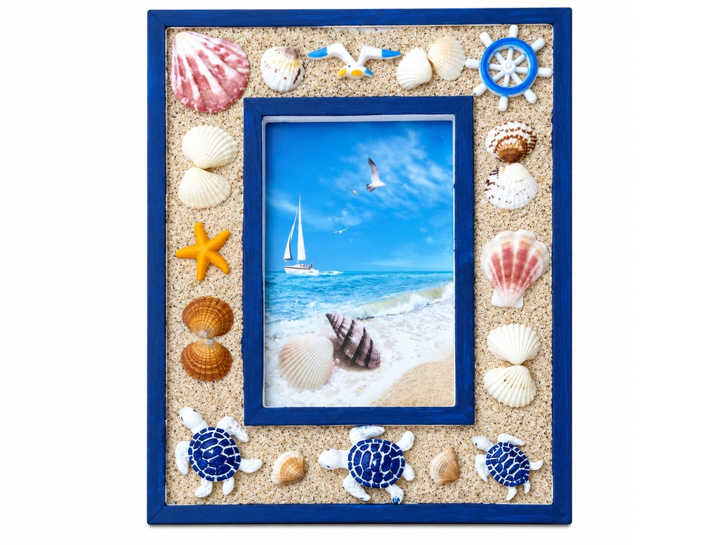 PORTAFOTO LEGNO C/INSERTI MARINI 4*19 CM